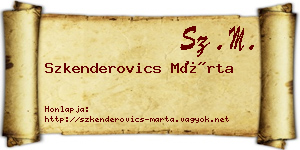 Szkenderovics Márta névjegykártya