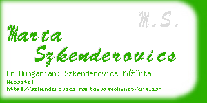 marta szkenderovics business card